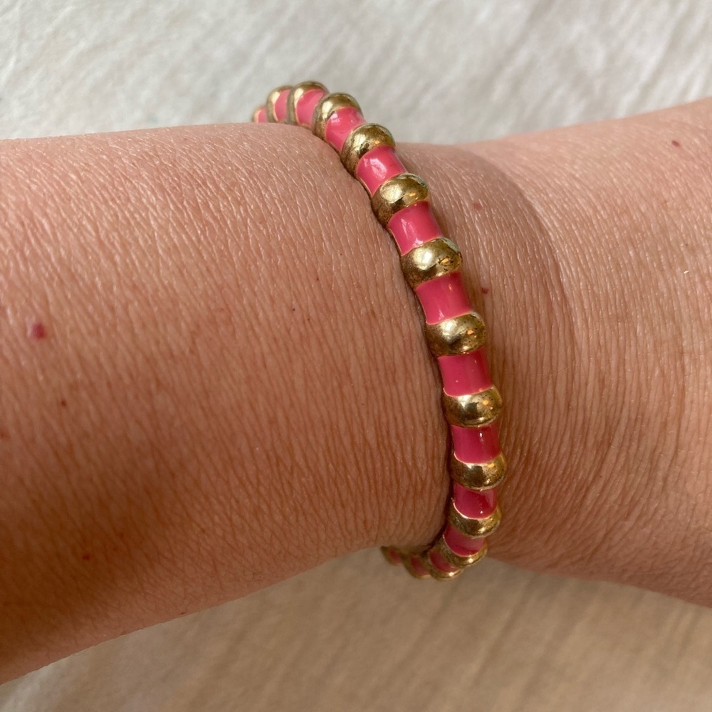 Fornash Vintage Pink Enamel Bangle Bracelet‎